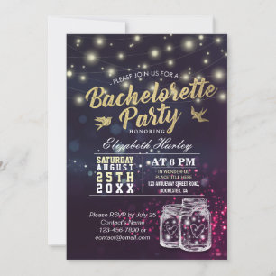 Junggeselinnen-Abschied Brautparty Mason Jar Light Einladung