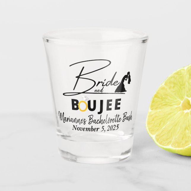 Junggeselinnen-Abschied/Brautparty von Bride und B Schnapsglas (Vorderseite)
