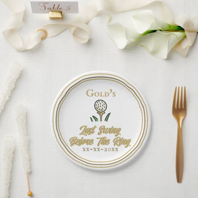 Junggeselinnen-Abschied, Brautparty Weißes Gold Pappteller (Hochzeit)