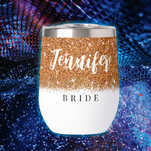 Junggeselinnen-Abschied Bride Dark Gold Wine Tumbl