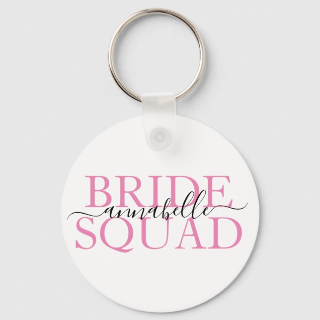 Junggeselinnen-Abschied Bridesmaid Bride Squad Schlüsselanhänger (Vorderseite)