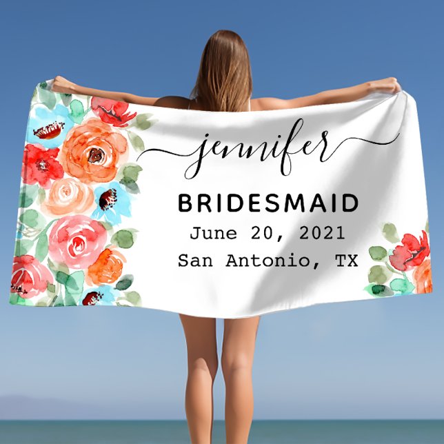 Junggeselinnen-Abschied Bridesmaid Geschenk, kunde Strandtuch (Bachelorette Party Bridesmaid Gift, Custom Beach Towel)