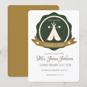 Junggeselinnen-Abschied Camping Weekend Zehnte Abz Einladung