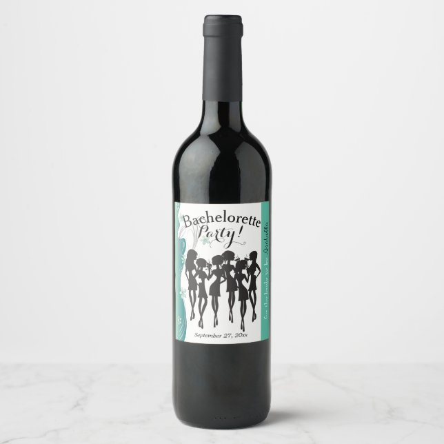 Junggeselinnen-Abschied Cocktail Girls - Jade Weinetikett (Vorderseite)