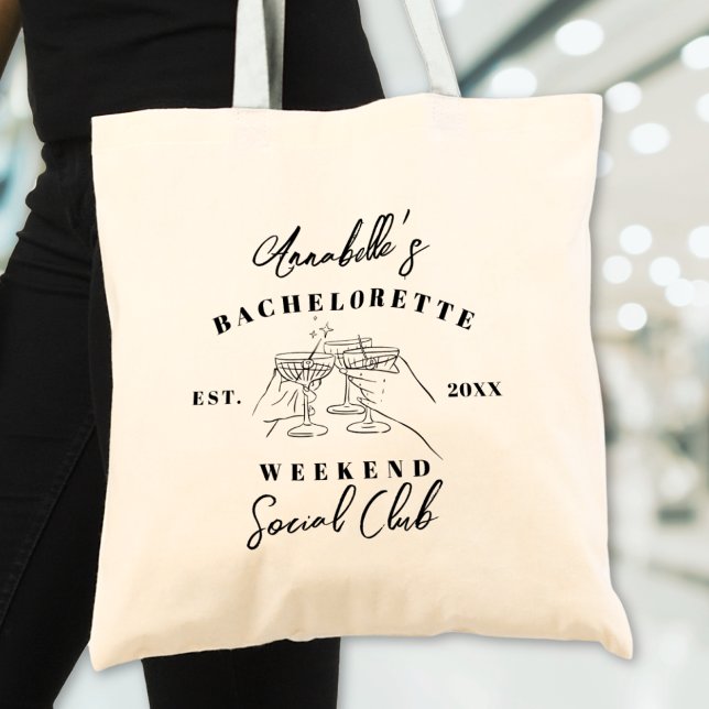 Junggeselinnen-Abschied des Sozialclubs Tragetasche (Social Club Bachelorette Party Tote Bag)