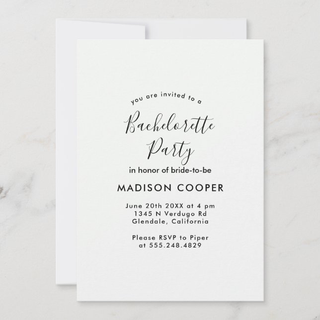 Junggeselinnen-Abschied Einladung (Vorderseite)