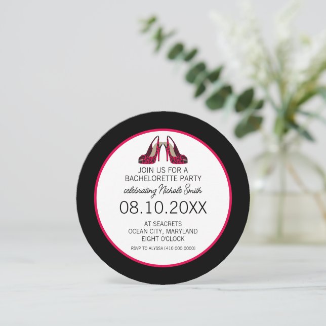 Junggeselinnen-Abschied Einladung (Stehend Vorderseite)