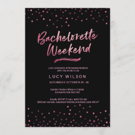 Junggeselinnen-Abschied Einladung | Rosa Glitzer