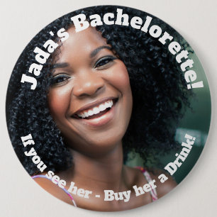 Junggeselinnen-Abschied Foto Pinback Button, 6 Zol Button