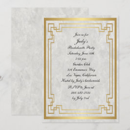 Junggeselinnen-Abschied für Hochzeiten in Gold Geo Einladung