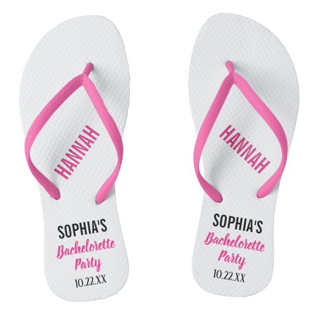 Junggeselinnen-Abschied für moderne Typografie Flip Flops (Fußbett)