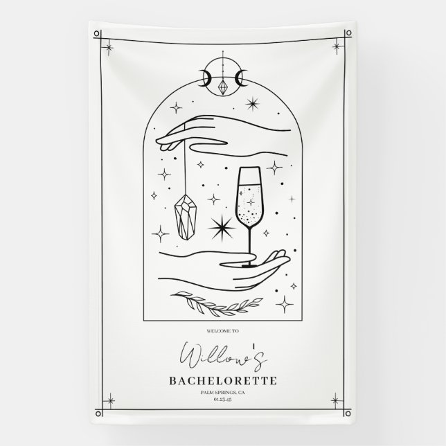 Junggeselinnen-Abschied für mystical Tarot Card Banner (Vertikal)