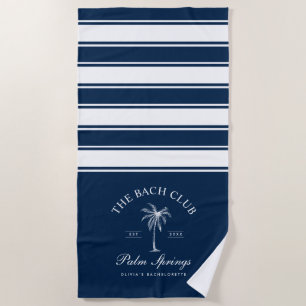 Junggeselinnen-Abschied für Navy und White Stripes Strandtuch