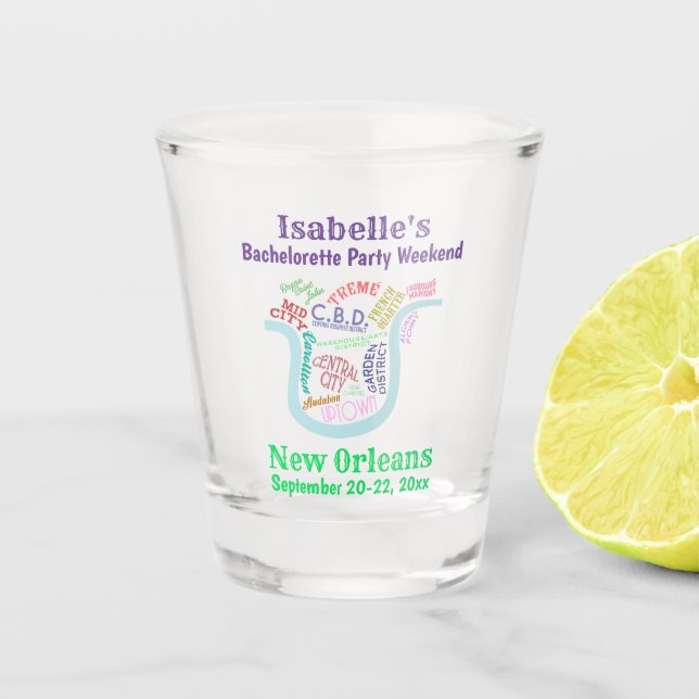 Junggeselinnen-Abschied Fur New Orleans Girls Tour Schnapsglas (Vorderseite)
