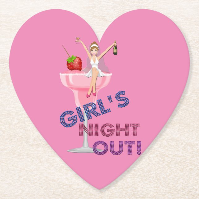 Junggeselinnen-Abschied Girl's Night Out Party Untersetzer (Vorderseite)