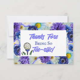 Junggeselinnen-Abschied Golf Blue Floral Letztes S Dankeskarte