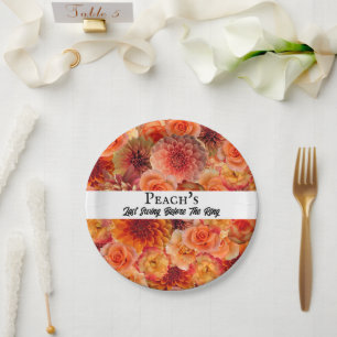 Junggeselinnen-Abschied Golf Brautparty Peach Oran Pappteller