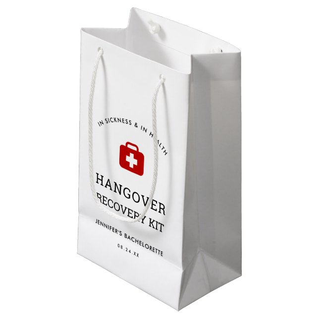 Junggeselinnen-Abschied Hangover Erholung Kit Kleine Geschenktüte (Vorderseite Schrägansicht)