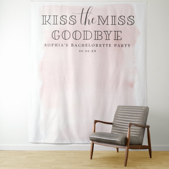 Junggeselinnen-Abschied-Hintergrund-Kuss die Miss Wandteppich (Beispiel)