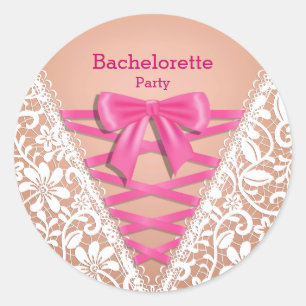 Junggeselinnen-Abschied Lace Lingerie Corset Runder Aufkleber