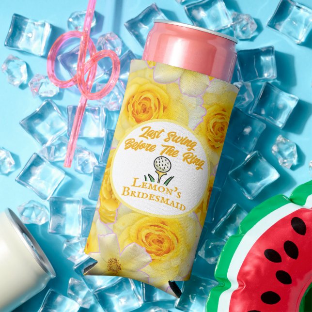 Junggeselinnen-Abschied Lemon Gelb Personalisiert Selters Dosenkühler (In Situ Sommer)