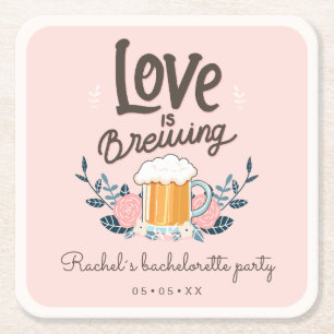 Junggeselinnen-Abschied Liebe braut Rechteckiger Pappuntersetzer
