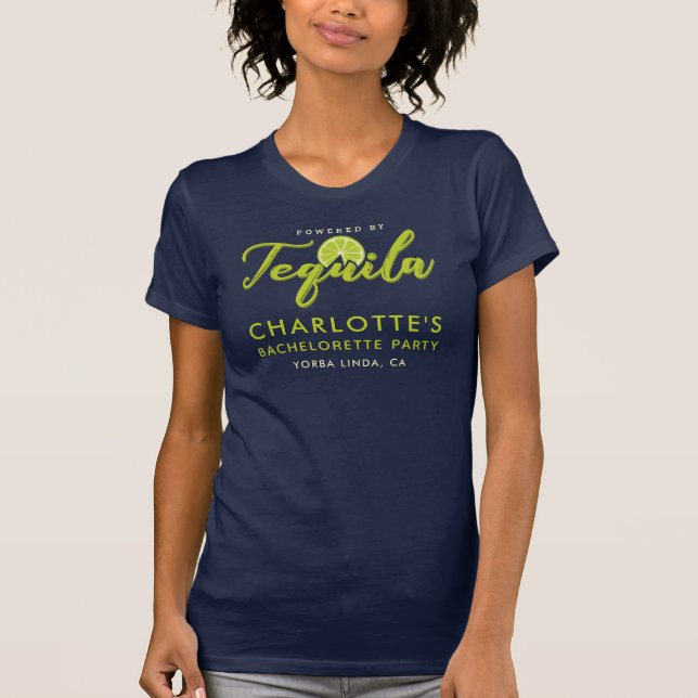 Junggeselinnen-Abschied mit Tequila Custom T-Shirt (Vorderseite)