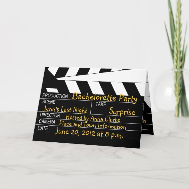 Junggeselinnen-Abschied Movie Thema Einladungen (Vorderseite)