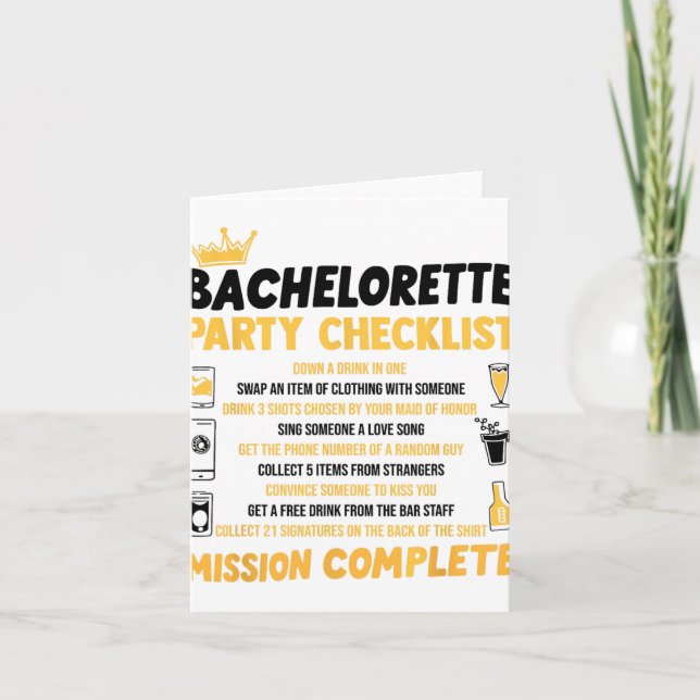 Junggeselinnen-Abschied Naughty Games Checklist Br Karte (Vorderseite)