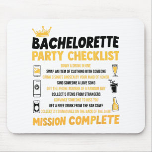 Junggeselinnen-Abschied Naughty Games Checklist Br Mousepad