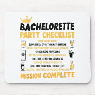 Junggeselinnen-Abschied Naughty Games Checklist Br Mousepad