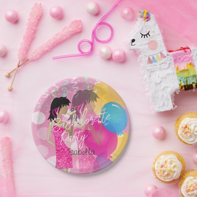 Junggeselinnen-Abschied - Party Girl Pink Pappteller (Party)