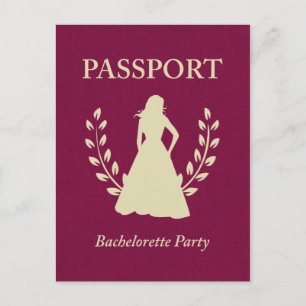 Junggeselinnen-Abschied Pass Einladungspostkarte