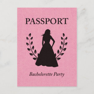 Junggeselinnen-Abschied Pass Einladungspostkarte