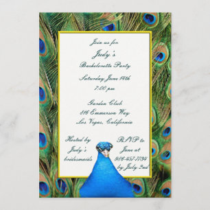 Junggeselinnen-Abschied Peacock Einladung