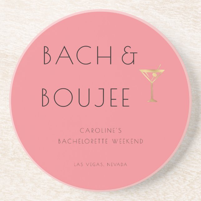 Junggeselinnen-Abschied Pink Bach und Boujee Getränkeuntersetzer (Vorne)