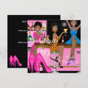 Junggeselinnen-Abschied Pink Blue Shoe High Heels Einladung