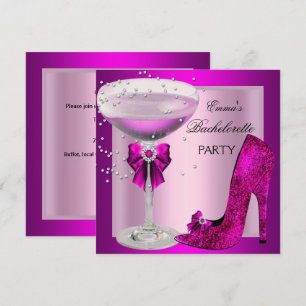 Junggeselinnen-Abschied Pink Champagne Einladung