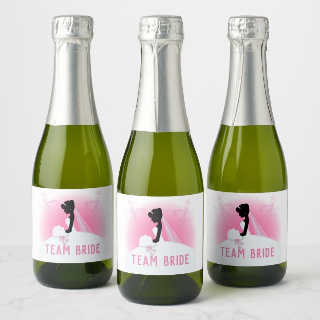 Junggeselinnen-Abschied Pink Silhouette Mannschaft (Flaschen)