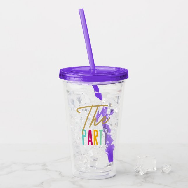 Junggeselinnen-Abschied Rainbow Das Party Acryltrinkbecher (Vorderseite Ice)