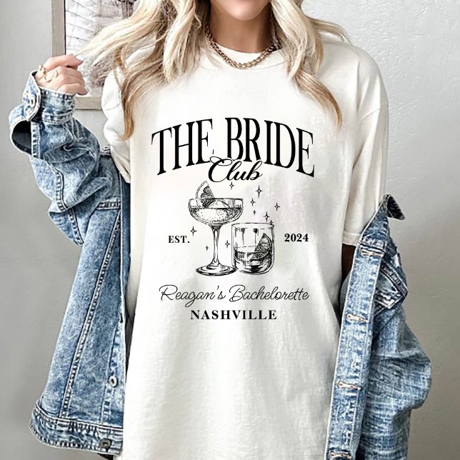 Junggeselinnen-Abschied Retro Cocktail Black Bridg T-Shirt (Von Creator hochgeladen)