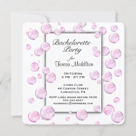 Junggeselinnen-Abschied Rosa Blasen Einladung