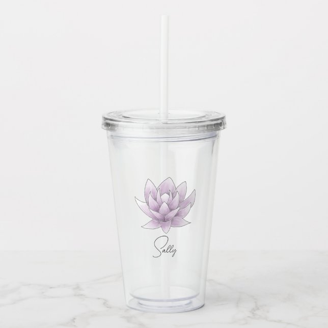 Junggeselinnen-Abschied Rosa Lotus Personalisierte Acryltrinkbecher (Vorderseite)
