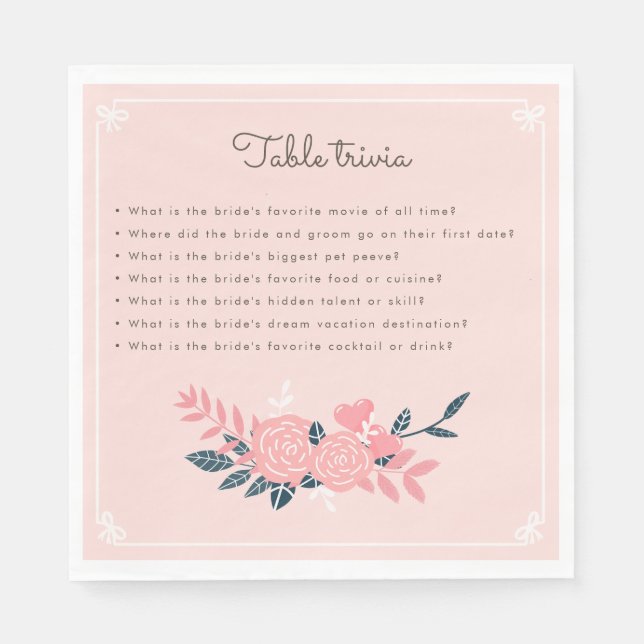 Junggeselinnen-Abschied Rosa Tischtrias Serviette (Vorderseite)