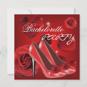 Junggeselinnen-Abschied Rote Rosen Hi Heel Shoe Einladung