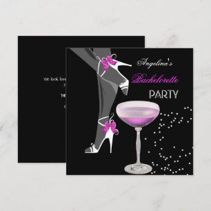 Junggeselinnen-Abschied Shoes Champagner pink Einladung