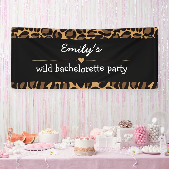 Junggeselinnen-Abschied Trendy Wild Leopard Print Banner (Party)