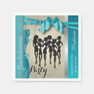 Junggeselinnen-Abschied Turquoise Napkins Serviette