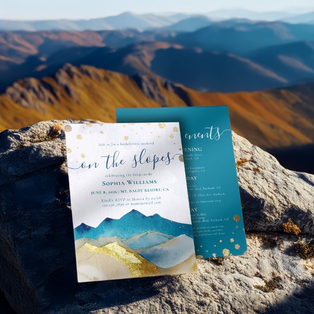 Junggeselinnen-Abschied Wasserfarben Goldfussgebir Einladung (Von Creator hochgeladen)