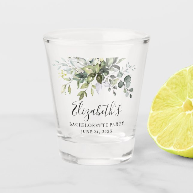 Junggeselinnen-Abschied Wasserfarbene Botanische V Schnapsglas (Vorderseite)